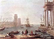 Claude Lorrain Port Scene with the Departure of Ulysses from the Land of the Feaci fdg oil on canvas